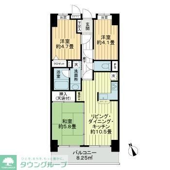ライオンズマンション下総中山第3の間取り写真