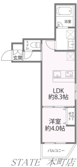 地下鉄千日前線 新深江駅 徒歩3分 3階建 築1年の間取り写真