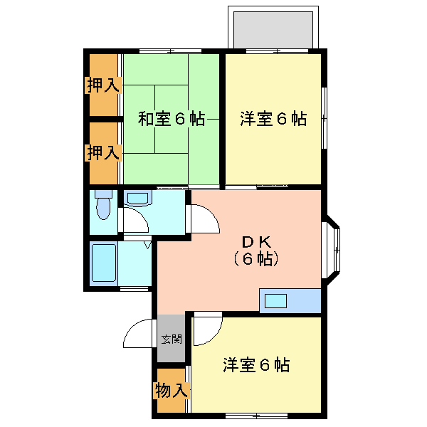 飯塚市椋本のアパートの間取り