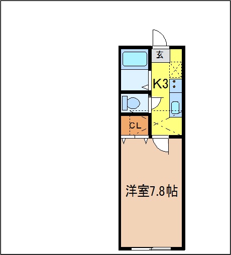 ホワイトキャッスル蒲町ビレジＢ棟の間取り