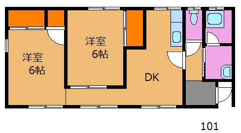 玉野市玉のアパートの間取り