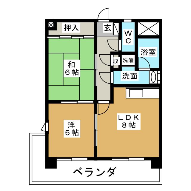 マンションベルエアの間取り