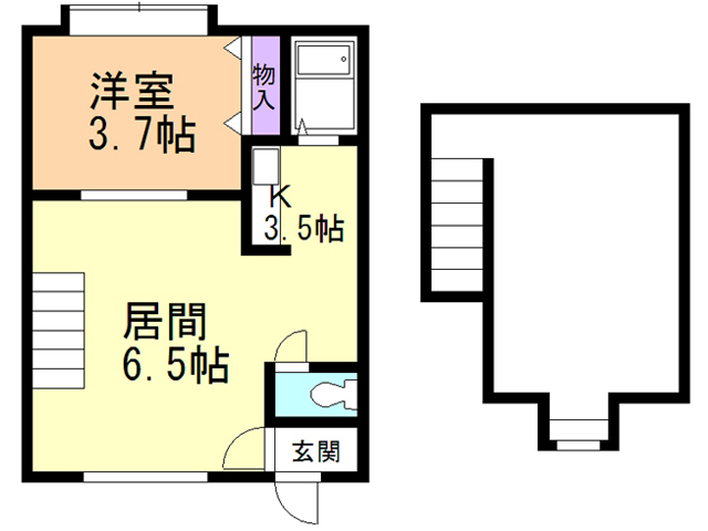 苫小牧市浜町のアパートの間取り