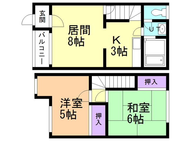 コーポ函館の間取り