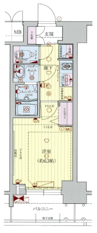 大阪市中央区内淡路町のマンションの間取り