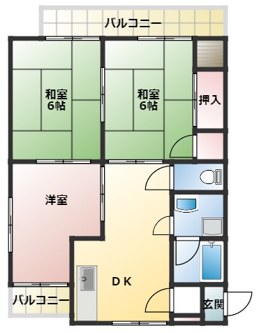 ピュアライフ長草A棟の間取り