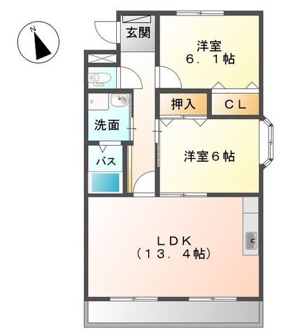 岐阜市芥見のアパートの間取り