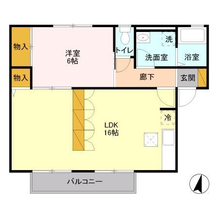 松戸市高塚新田のアパートの間取り