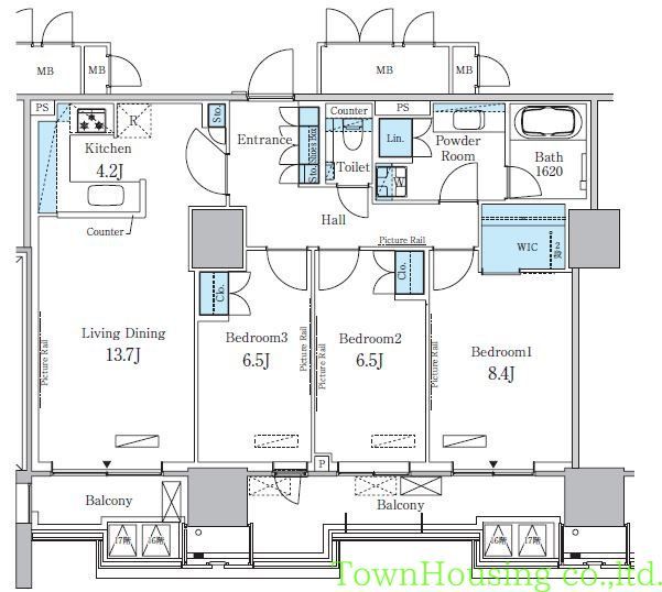 中央区晴海のマンションの間取り