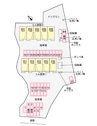 【エル豊岡Iの駐車場】