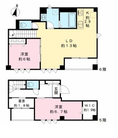 川越市脇田町のマンションの間取り