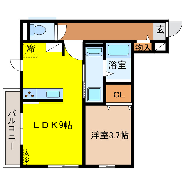 岐阜市白山町のアパートの間取り