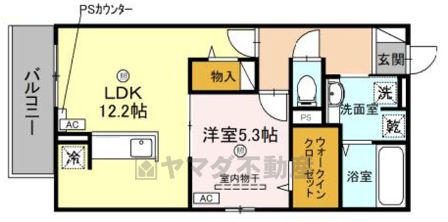 クラシスト服部天神の間取り