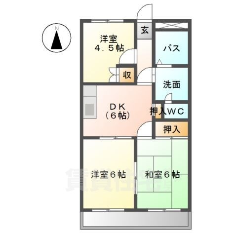 橿原市石川町のマンションの間取り