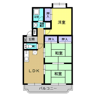 鹿児島市小野のマンションの間取り