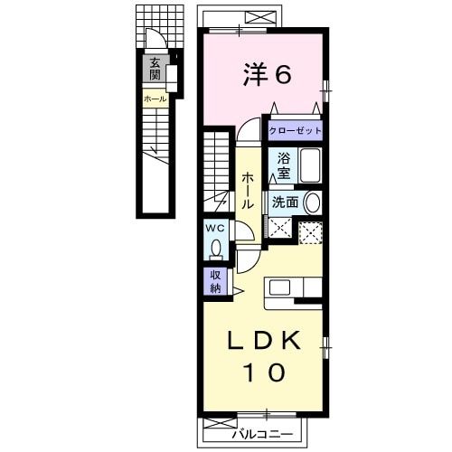 揖保郡太子町東南のアパートの間取り