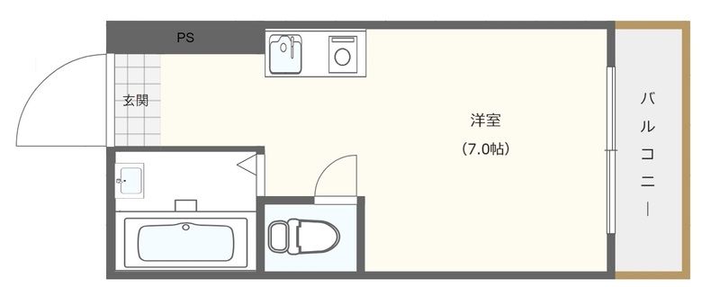 大阪市東淀川区井高野のマンションの間取り