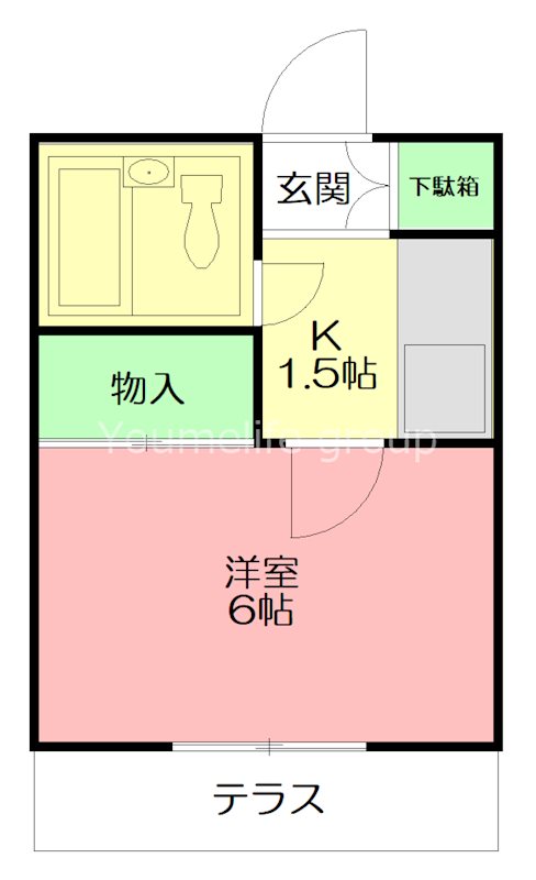 秦野市本町のアパートの間取り