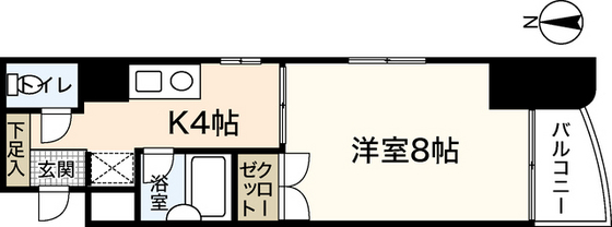 広島市中区東白島町のマンションの間取り