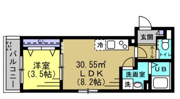 松戸市二ツ木のアパートの間取り