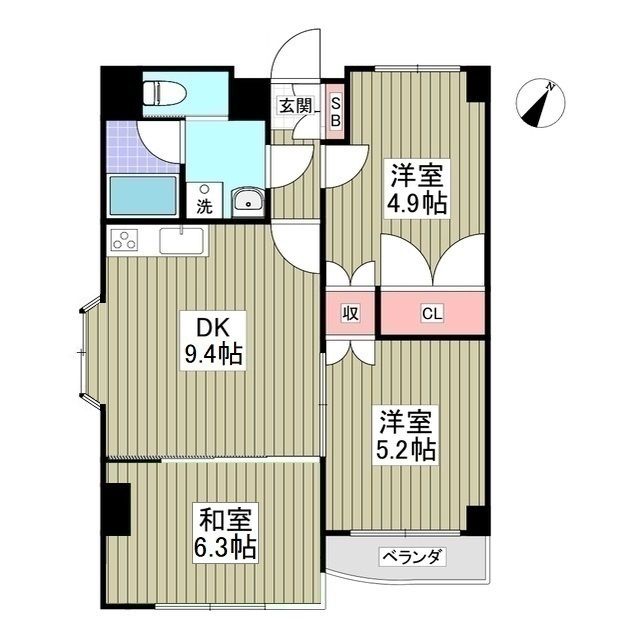 熊谷市宮前町のマンションの間取り