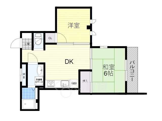 宝塚市南ひばりガ丘のアパートの間取り