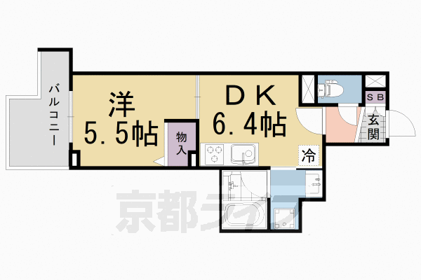 京都市伏見区銀座町２丁目のマンションの間取り