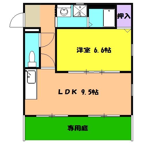 豊田市緑ケ丘のアパートの間取り