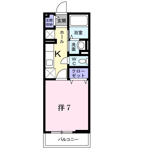 橿原市山之坊町のアパートの間取り