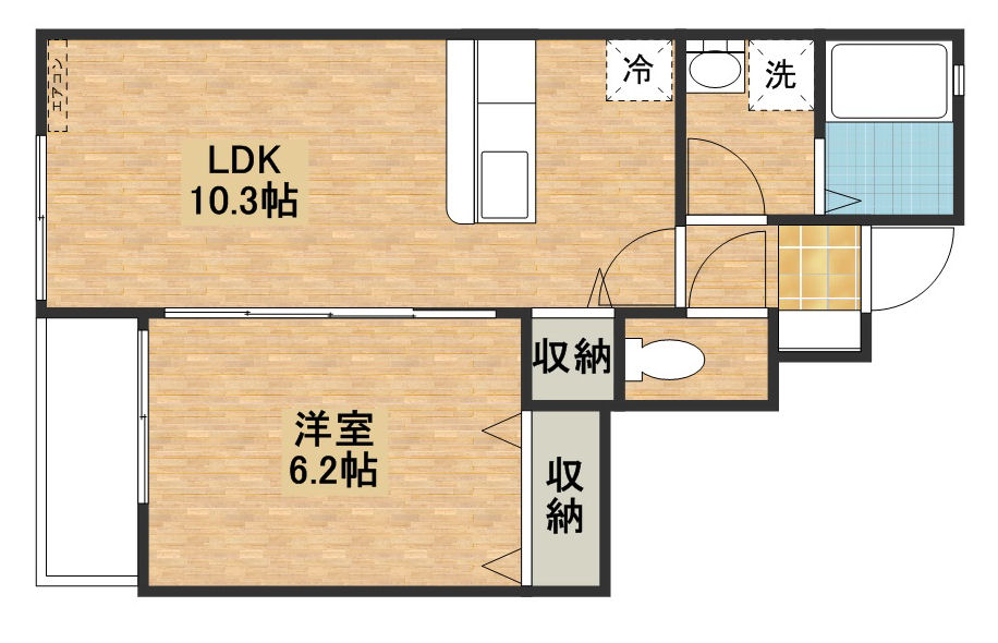 ライジングプレイス　ヤナセＢの間取り