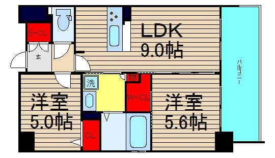 エステムコート難波Vブロードの間取り