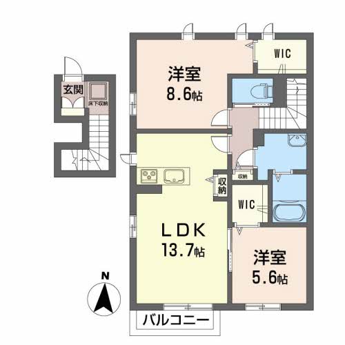 シャーメゾン愛子中央の間取り