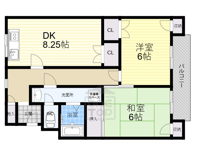 茨木市上野町のマンションの間取り