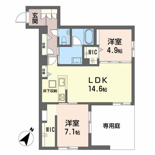 神戸市須磨区衣掛町のマンションの間取り