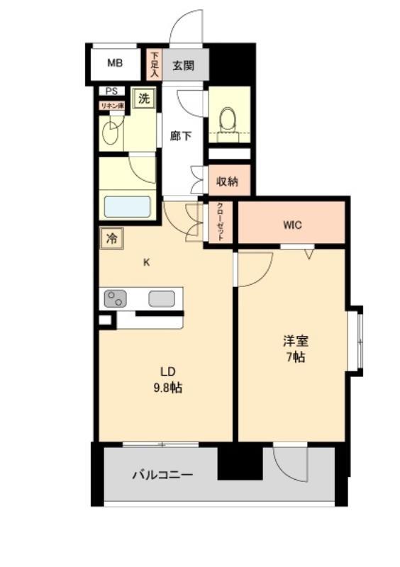 【仙台市宮城野区鉄砲町中のマンションの間取り】