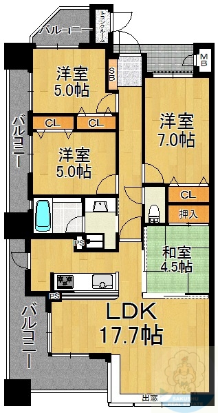 エイルマンション城内の杜の間取り