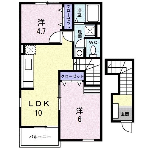 筑後市大字久富のアパートの間取り