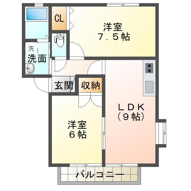 エバーグリーンいちひのIIの間取り