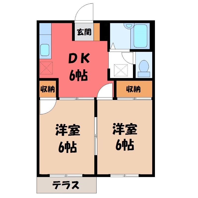 太田市市場町のアパートの間取り