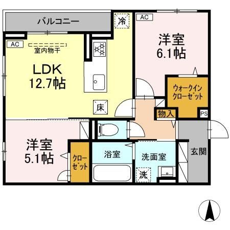 横浜市港北区菊名のアパートの間取り