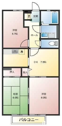 メゾンブルースカイの間取り