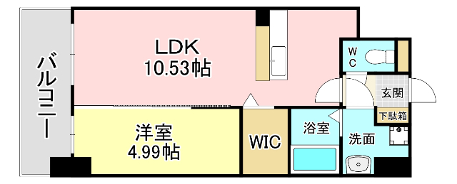 北九州市小倉北区片野のマンションの間取り