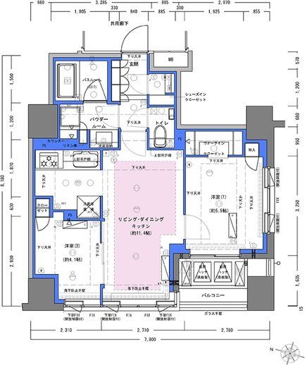 千代田区神田多町のマンションの間取り