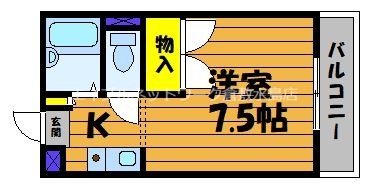 倉敷市茶屋町のアパートの間取り