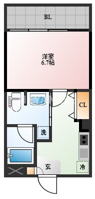 長崎市宝町のマンションの間取り