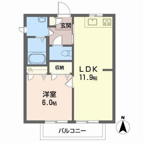 ディアス土居田　Ｂ棟の間取り