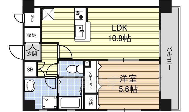 名古屋市昭和区戸田町のマンションの間取り