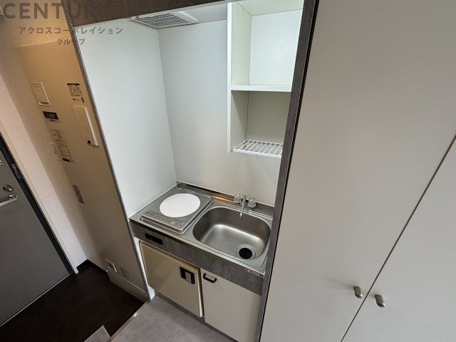 キッチン　1口IHコンロで火を使わず、料理初心者の方にもおすすめです！