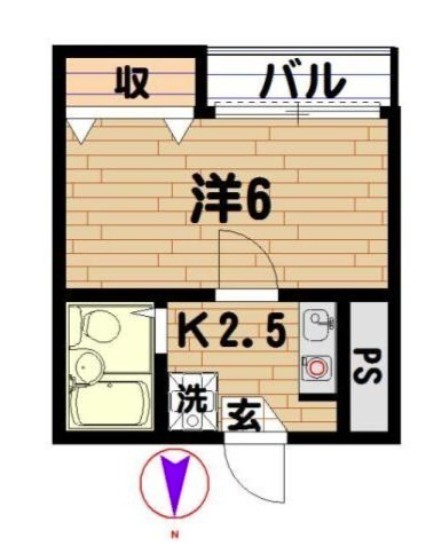 相鉄本線 西横浜駅 徒歩8分 4階建 築36年の間取り写真