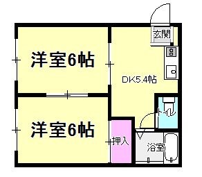 ＪＲ中央線 立川駅 徒歩18分 2階建 築42年の間取り写真